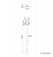 MEDIDAS MEZCLADOR LAVABO PROGRESIVO AL TECHO 1.5m LUSITANO BRUMA